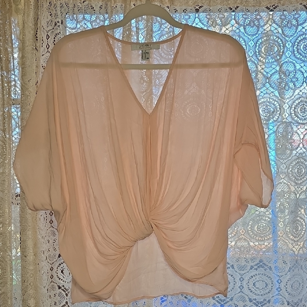 Forever 21 Contemporary Blush Draped Blouse